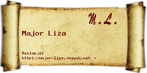 Major Liza névjegykártya