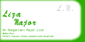 liza major business card